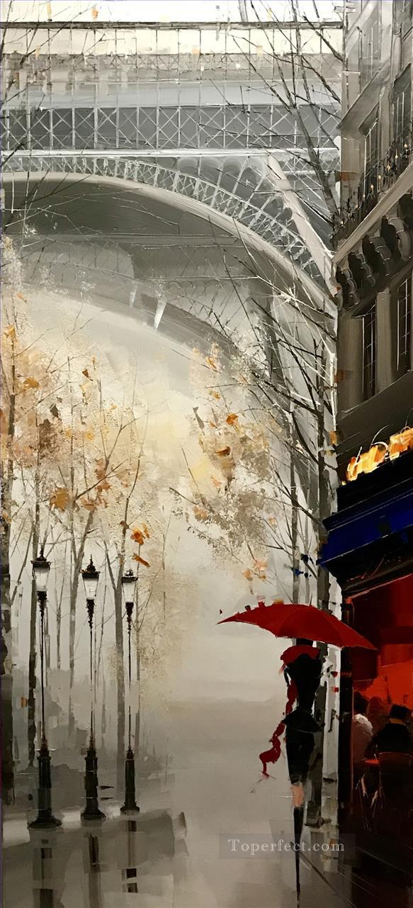 Effel Tower in fog Kal Gajoum Paris Oil Paintings
